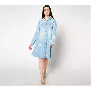 Driftwood Jeans Scottie Long Sleeve Tencel Dress -Daisy Daydream M A649647